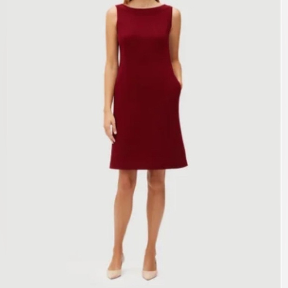 NWT Lafayette 148 Sleeveless Dress. Deep Scarlet Red. 16.